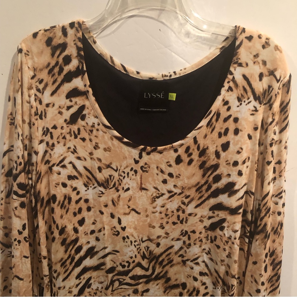 Lysse Sz XL Animal Print Tunic - Tan and Black - Picture 3 of 10